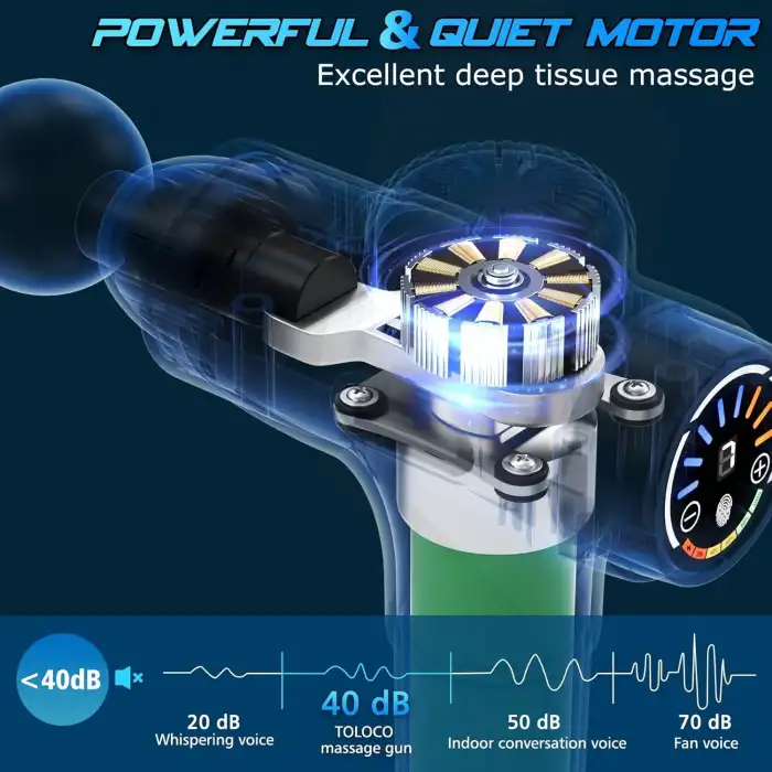 TOLOCO Masaj Aleti Derin Doku, 10 Yedek Başlıklı Perküsyon - Karbon