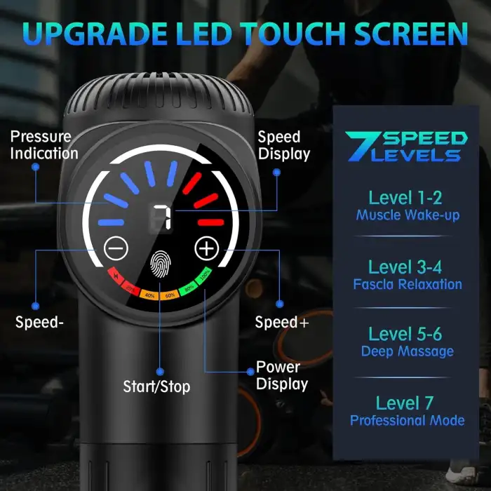 TOLOCO Masaj Aleti, Sporcular İçin Derin Doku Sırf Masajı 10 Başlıklı - Siyah