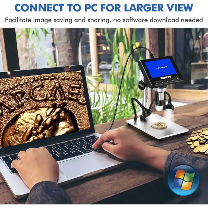 TOMLOV 4.3 Inc LCD Ekranlı, USB Dijital Mikroskop - 1000X Büyütme
