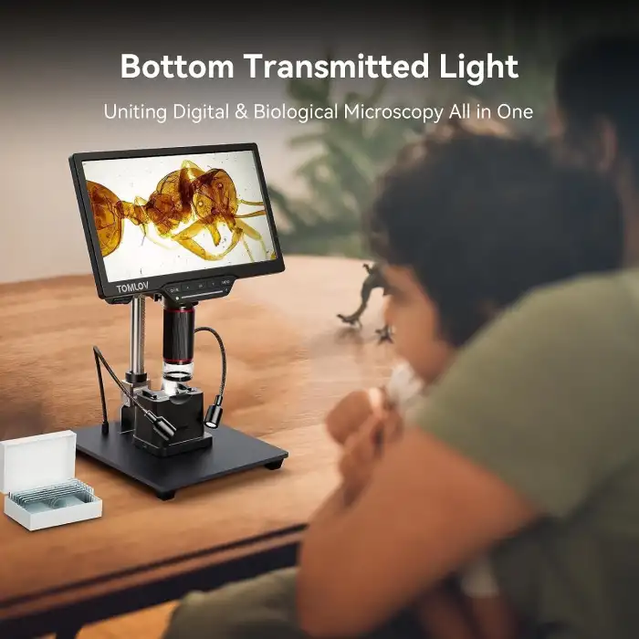 TOMLOV DM202 Max Dijital Mikroskop 1500x, Işıklarla Birlikte, 25MP