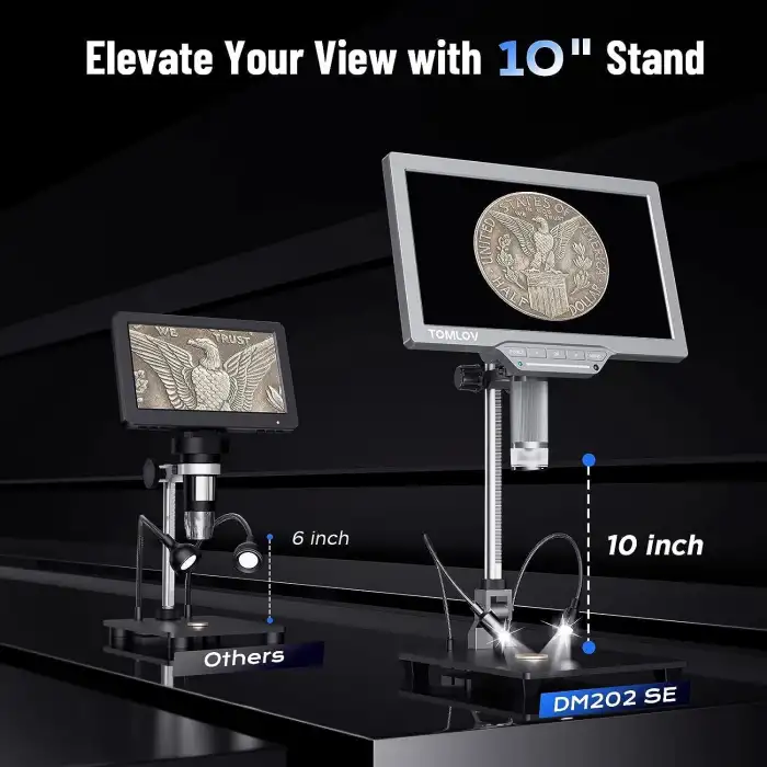 TOMLOV DM202 SE 10.1 Inc Ekranlı Dijital Mikroskop 1300x