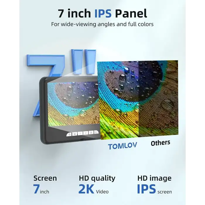 TOMLOV DM401 2K Dijital Mikroskop 1200x, 7 Inc 24MP