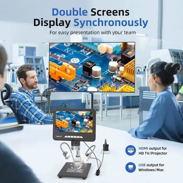 TOMLOV DM401 2K Dijital Mikroskop 1200x, 7 Inc 24MP