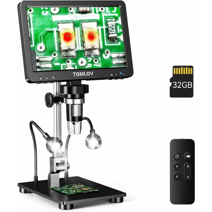 TOMLOV DM9 Pro IPS 7 Inc HDMI Dijital Mikroskop 1200X, 1080P 16MP