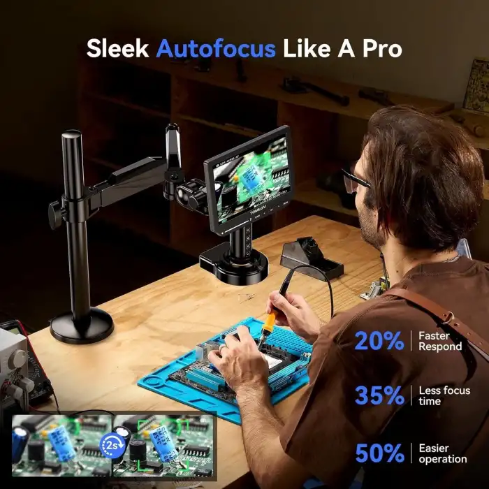 TOMLOV TM4K-AF Esnek Kol HDMI Mikro Lehimleme Mikroskobu 4K - 8 Inc