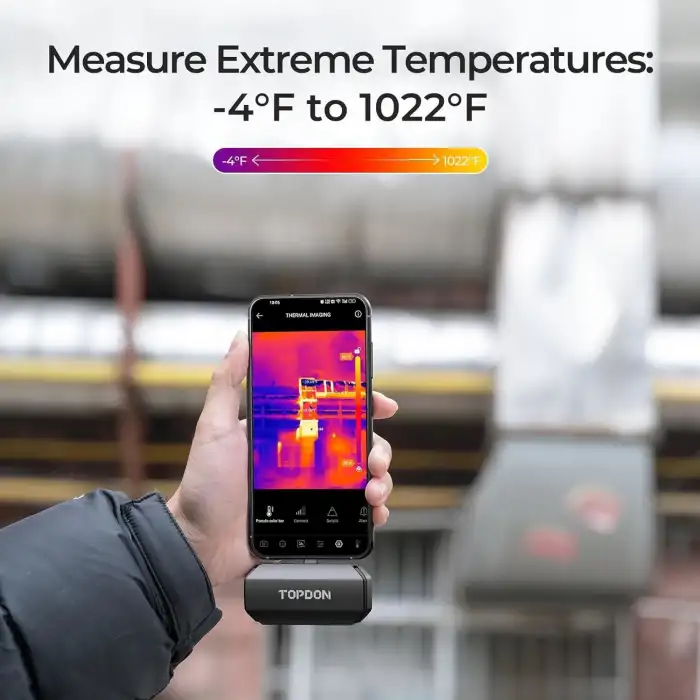 TOPDON TC001 Android için Termal Kamera, 256 x 192 IR Yüksek Çözünürlük - Gri