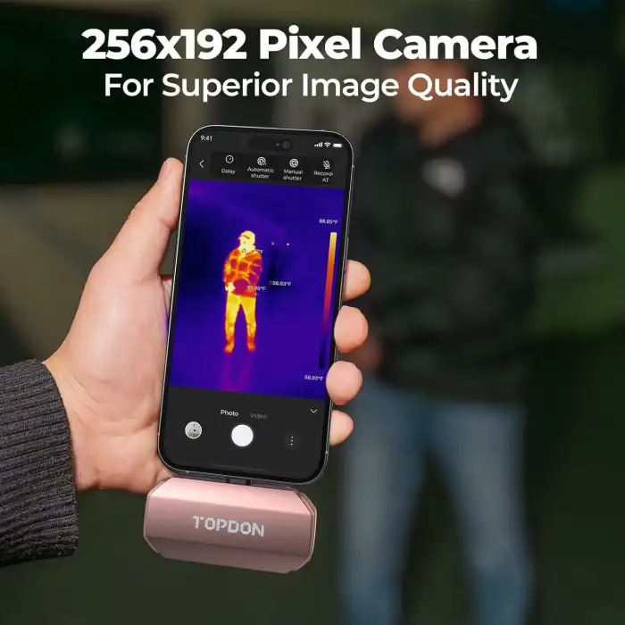 TOPDON TC002 iOS için Termal Kamera 256 x 192 IR Yüksek Çözünürlük - Pembe