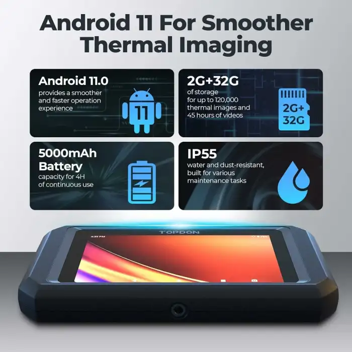 TOPDON TC003 Termal Kamera, 256x192 IR Yüksek Çözünürlüklü Çift Kamera
