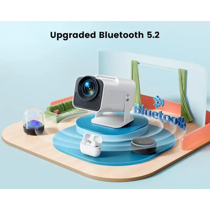 Toptro Yerel HD 1080P Açık Hava Taşınabilir Projektör, 20000 Lümen - 270 Derece Stand