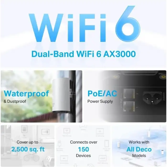 TP-Link Deco Outdoor AX3000 Çift Bantlı WiFi