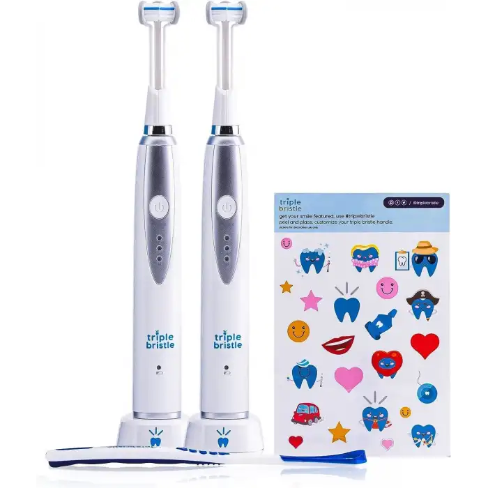 Triple Bristle Çocuk Sonic Diş Fırçası - Diş ve Diş Etlerini Temizlemek İçin - 2 Adet
