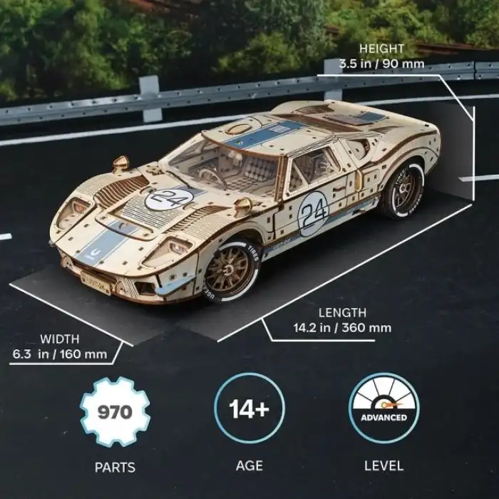 Ugears Mekanik Ahşap 3D Puzzle Araba Modeli