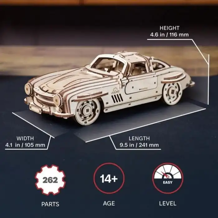 Ugears Mekanik Ahşap 3D Puzzle Araba Modeli