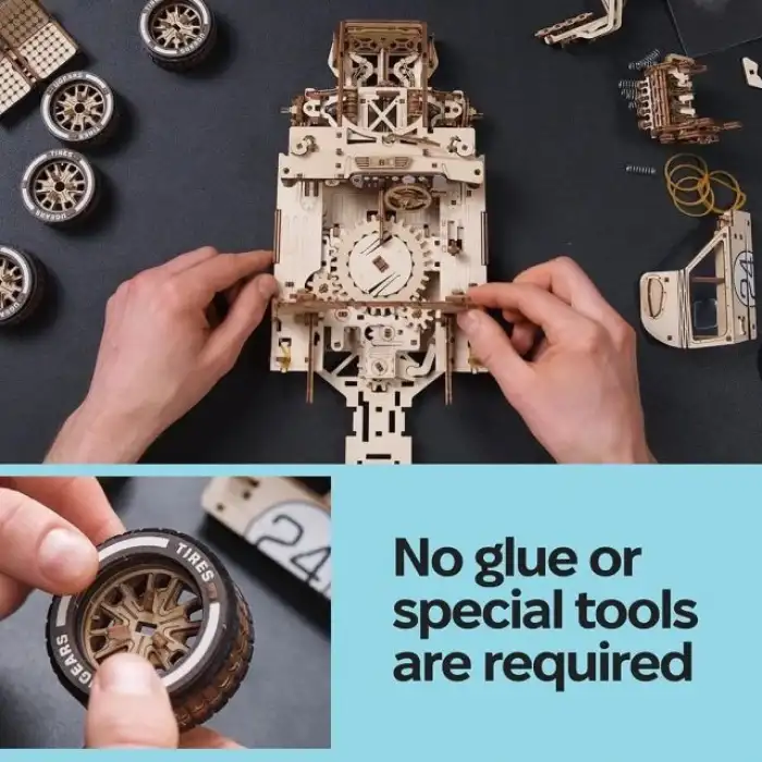 Ugears Mekanik Ahşap 3D Puzzle Araba Modeli