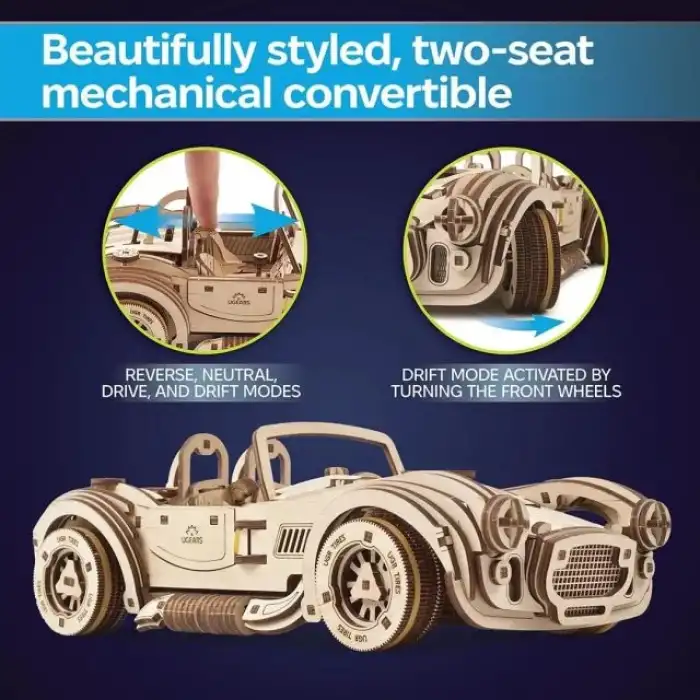 Ugears Mekanik Ahşap 3D Puzzle Araba Modeli