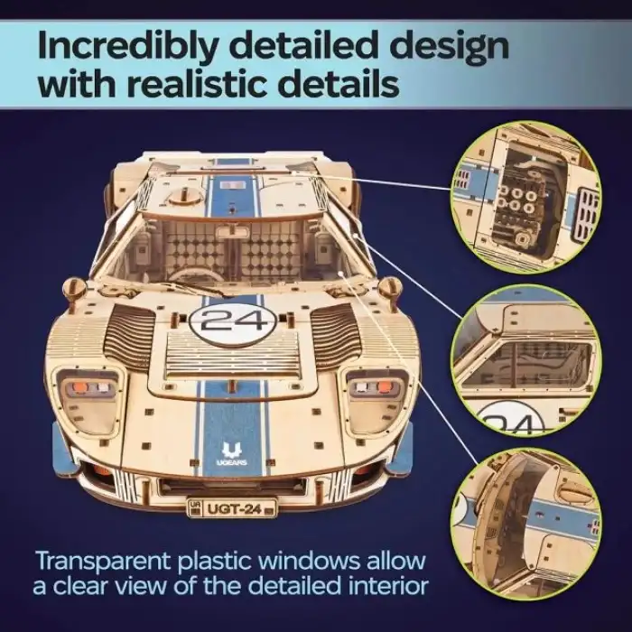 Ugears Mekanik Ahşap 3D Puzzle Araba Modeli
