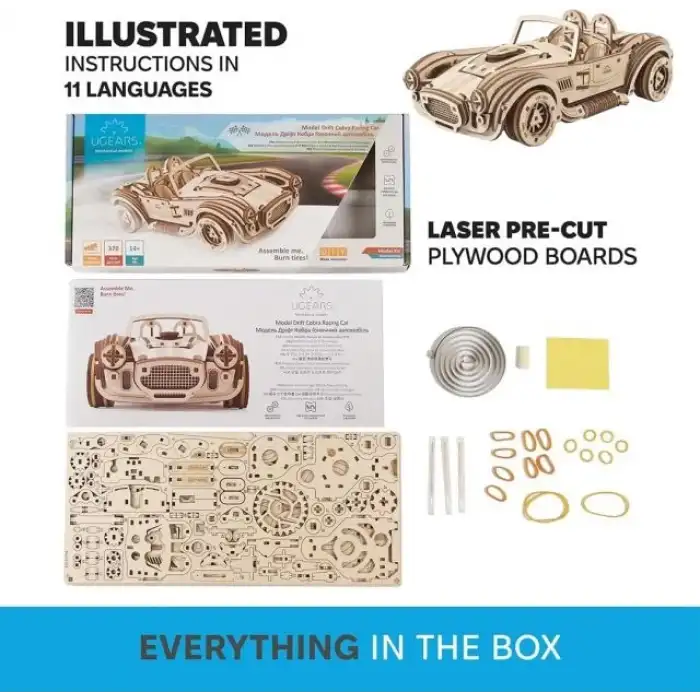 Ugears Mekanik Ahşap 3D Puzzle Araba Modeli