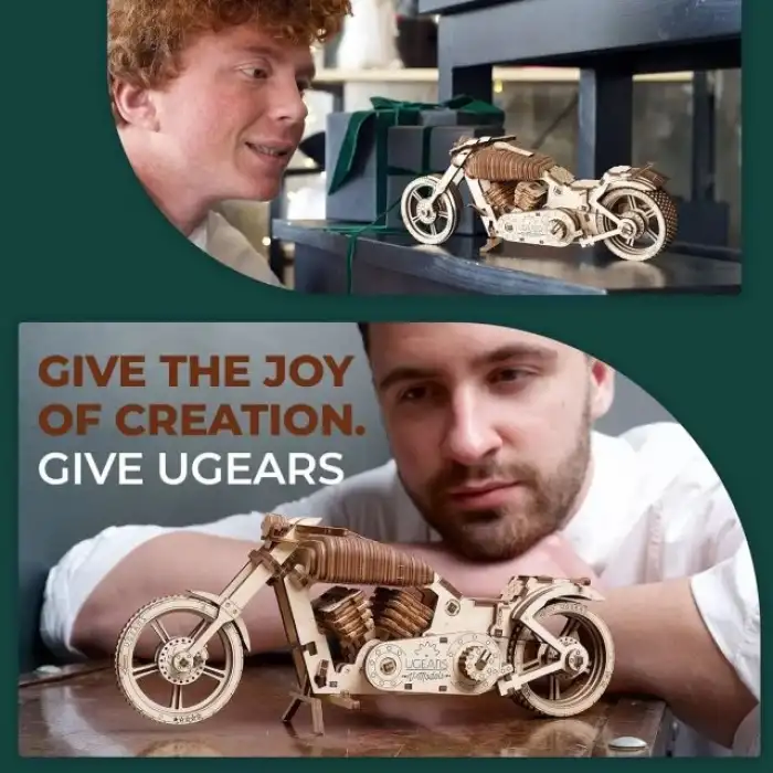 Ugears Motosiklet Ahşap Puzzle