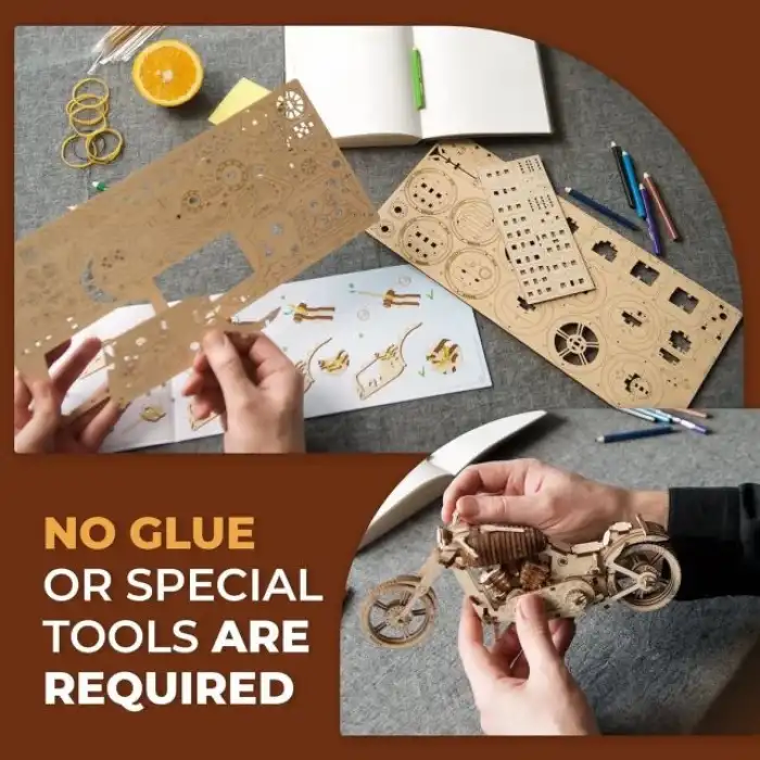 Ugears Motosiklet Ahşap Puzzle