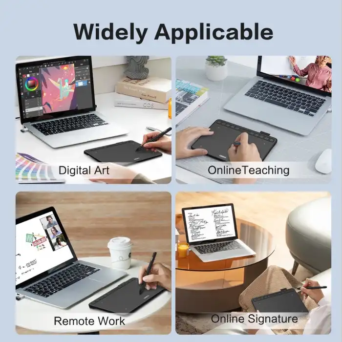 UGEE S640W Kablosuz Grafik Çizim Tableti, 10 Kısayol Tuşlu, 6.5x4 Inc