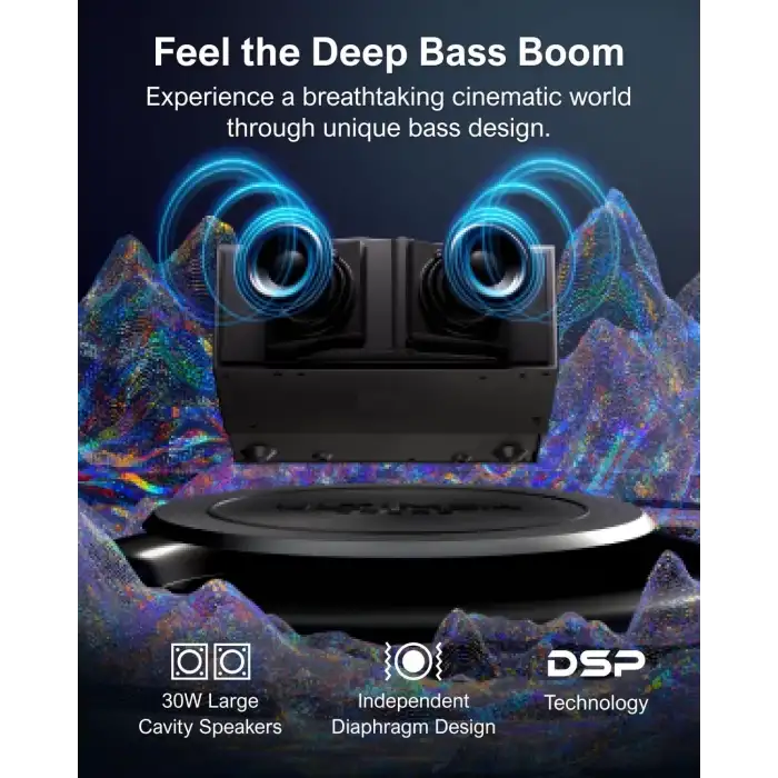 Ultimea 1080P Projektör - 4K Destekli 900 ANSI Lümen - 6D Keystone, 30W Hoparlörler