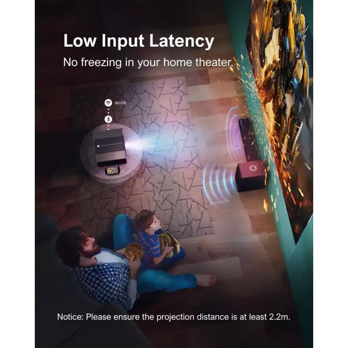 Ultimea 1080P Projektör - 4K Destekli 900 ANSI Lümen - 6D Keystone, 30W Hoparlörler