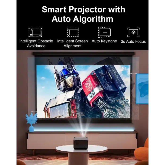 Ultimea 1080P Projektör - 4K Destekli WiFi 6 ve Bluetooth 5.3 - 700 ANSI Lümen