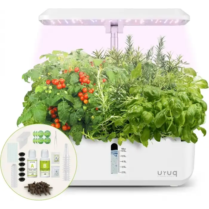 URUQ Topraksız Yetiştirme Sistemi Kapalı Bahçe Seti 12 Pods - Beyaz