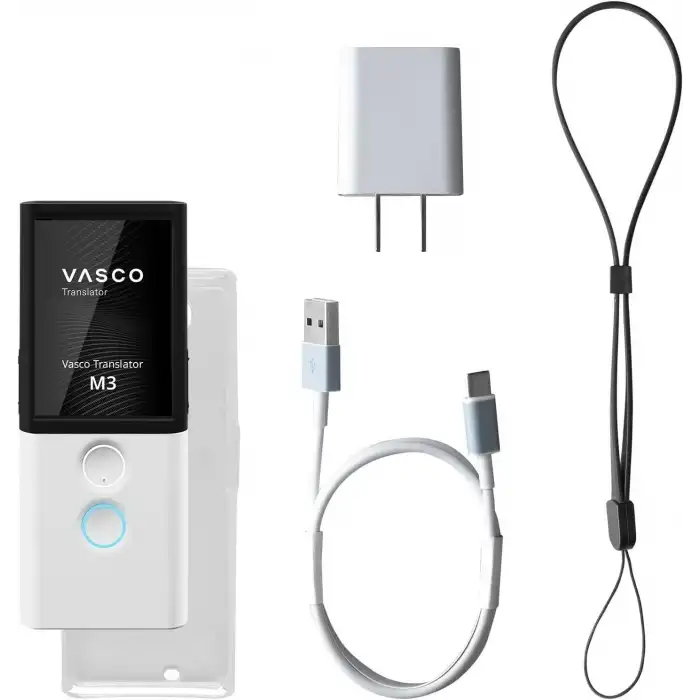 Vasco M3 Dil Tercüman Cihazı - 200 Ülkede WiFi Olmadan Ücretsiz - Beyaz