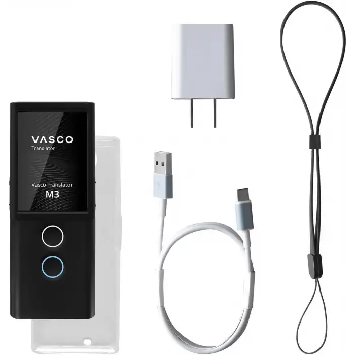 Vasco M3 Dil Tercüman Cihazı - 200 Ülkede WiFi Olmadan Ücretsiz - Siyah
