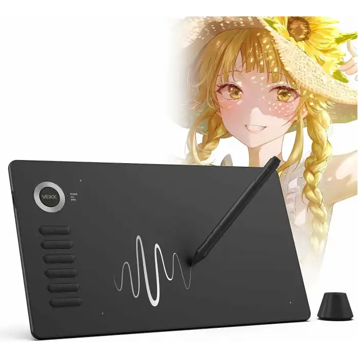 VEIKK A15 10x6 Inc Çizim Tableti, 12 Kısayol Tuşlu - Gri