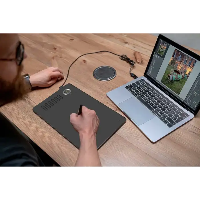 VEIKK A15 10x6 Inc Çizim Tableti, 12 Kısayol Tuşlu - Gri