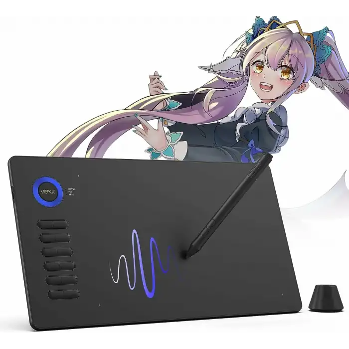 VEIKK A15 10x6 Inc Çizim Tableti, 12 Kısayol Tuşlu - Mavi