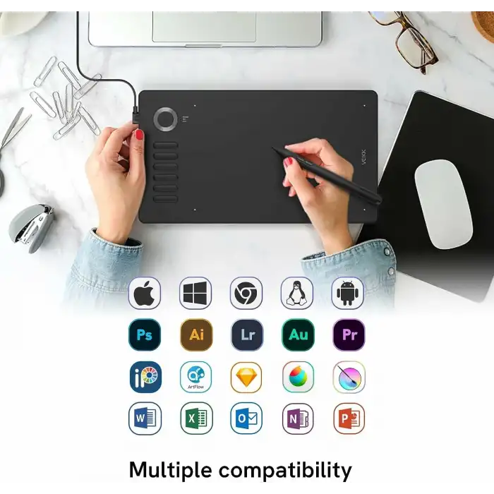 VEIKK A15 Pro Grafik Çizim Kalemli Tablet: Geniş Aktif Alan