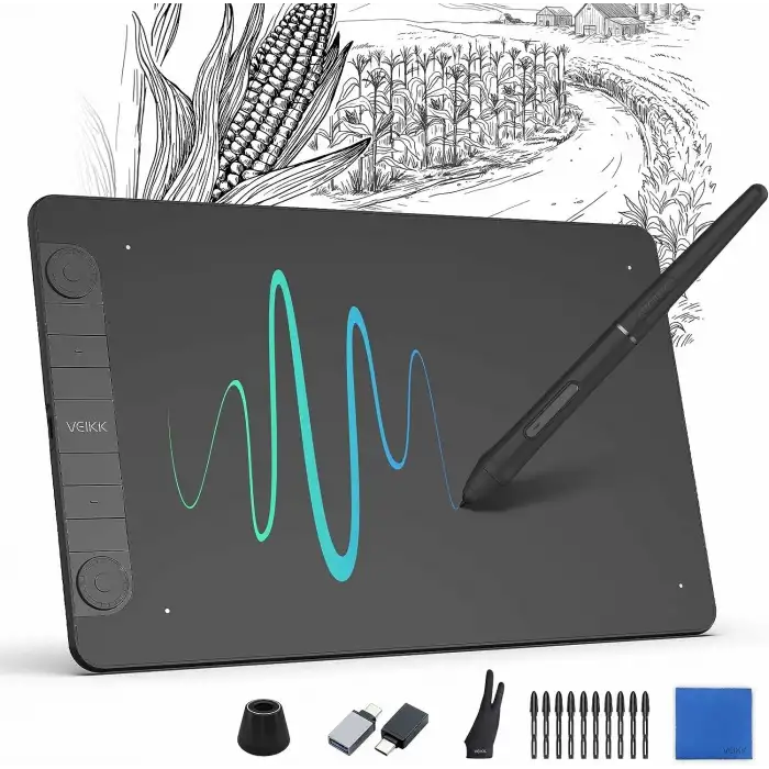 VEIKK VK1060PRO V2 Grafik Çizim Kalemli Tableti, 10x6 Inc