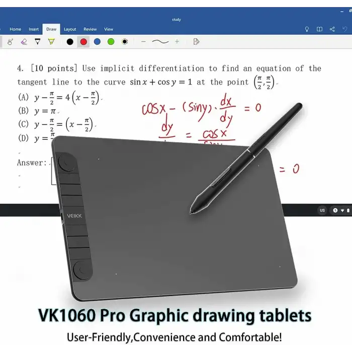 VEIKK VK1060PRO V2 Grafik Çizim Kalemli Tableti, 10x6 Inc