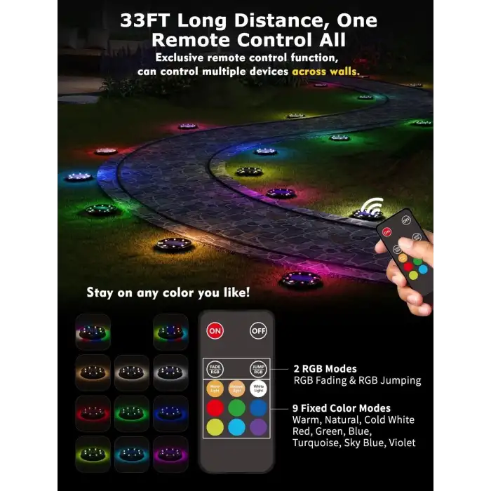 Viodaim Güneş Enerjili 10m Uzun Mesafe Uzaktan Kumandalı - 6 Adet