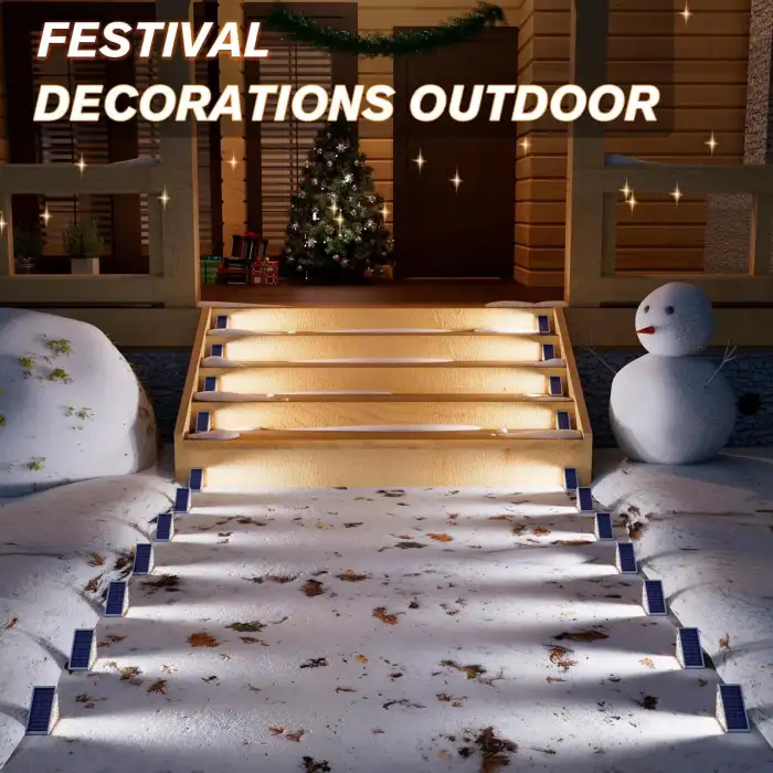 Volisun Güneş Enerjili Merdiven Lambası 8 Adet, Su Geçirmez IP67 - Soğuk Beyaz