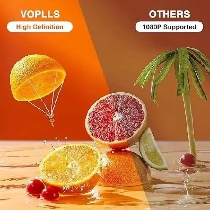 Voplls 1080P Full HD Destekli Taşınabilir Video Projektör HDMI USB AV