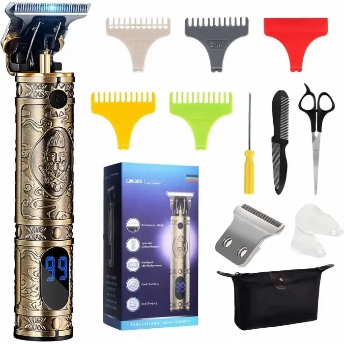 VOTMONI Erkekler için Profesyonel T Bıçaklı Saç Kesme Makineleri - Altın