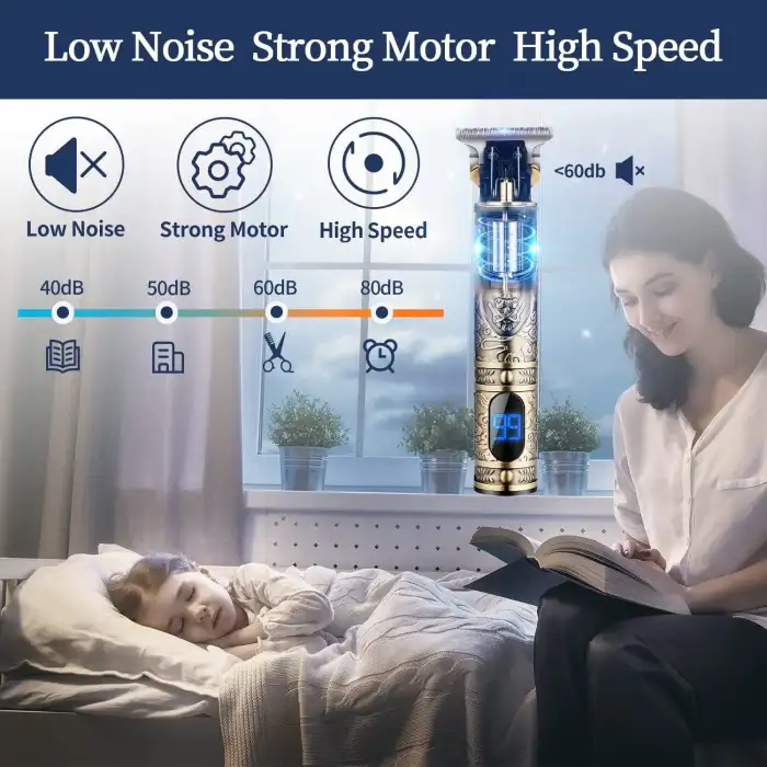 VOTMONI Erkekler için Profesyonel T Bıçaklı Saç Kesme Makineleri - Altın