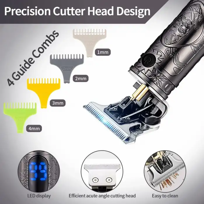 VOTMONI Erkekler için Profesyonel T Bıçaklı Saç Kesme Makineleri - Siyah