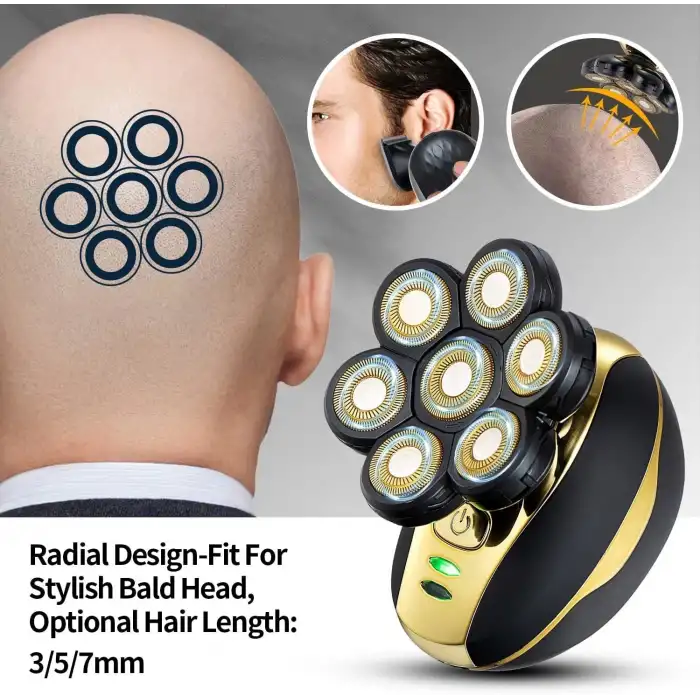 VOTMONI Kel Erkekler 7D Elektrikli Kafa Tıraş Makinesi