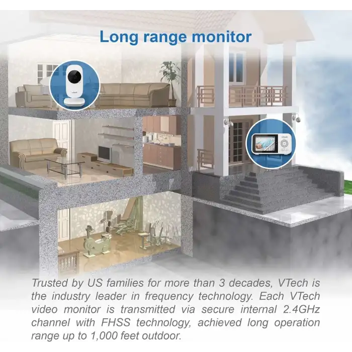 VTech VM819 Videolu Bebek Monitörü - 19 Saat Pil Ömrü - 2.8 Inc Ekran