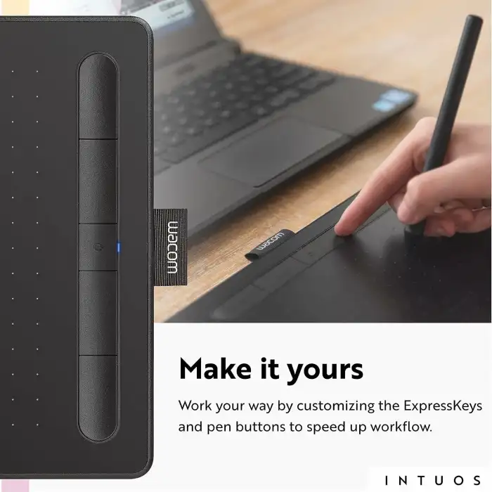 Wacom Intuos Küçük Bluetooth Grafik Çizim Tableti - Siyah