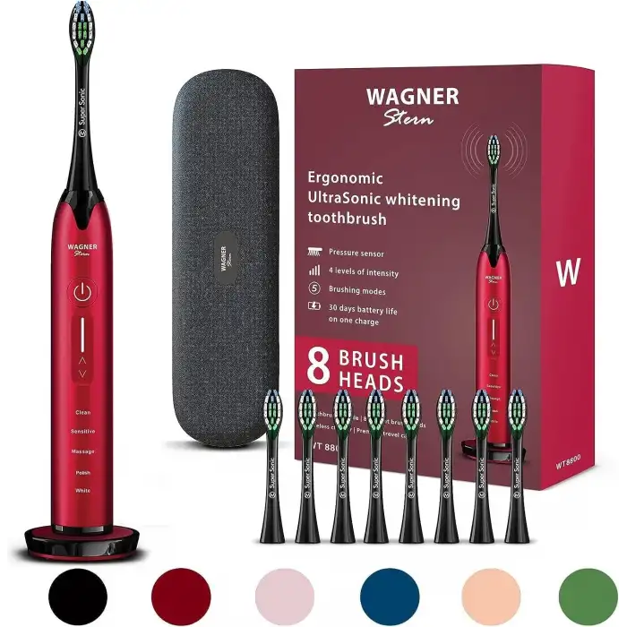 Wagner Stern Basınç Sensörlü Ultrasonik Beyazlatıcı Diş Fırçası - Bordo