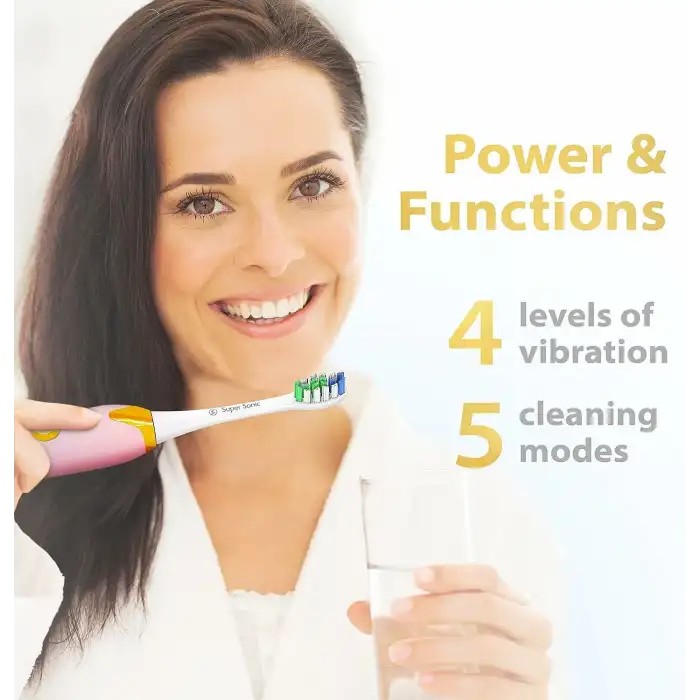 Wagner Stern Basınç Sensörlü Ultrasonik Beyazlatıcı Diş Fırçası - Mavi-Pembe