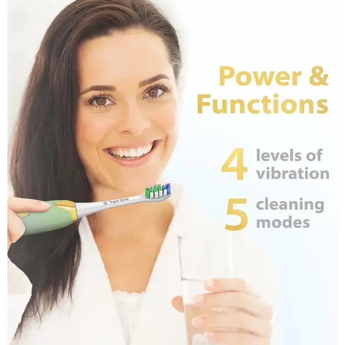 Wagner Stern Basınç Sensörlü Ultrasonik Beyazlatıcı Diş Fırçası - Mavi-Yeşil