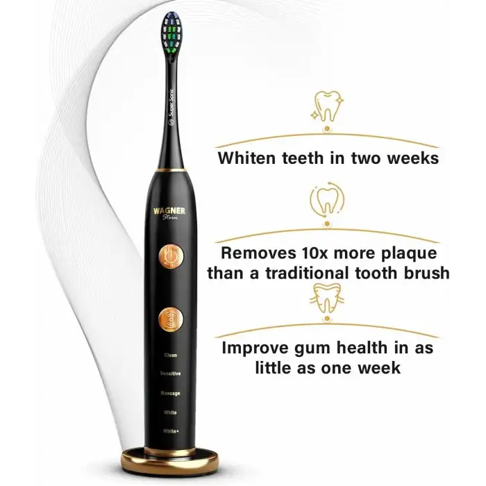 Wagner Stern WHITEN+ Sürümü. Akıllı Elektrikli Diş Fırçası - Siyah