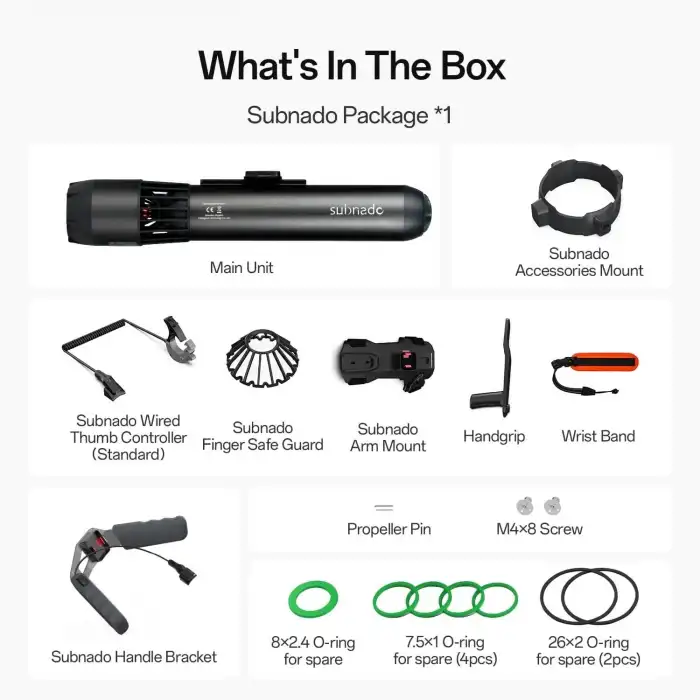 Waydoo Subnado Sualtı Scooterı, Başparmak Kontrollü Deniz Scooterı - Siyah